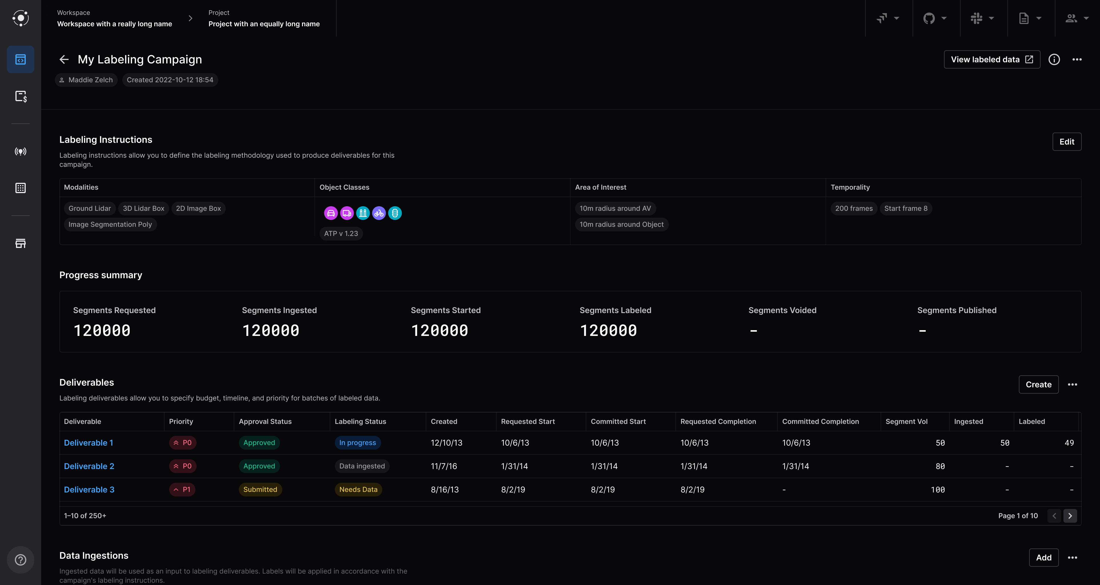 Blurred image of labeling management platform